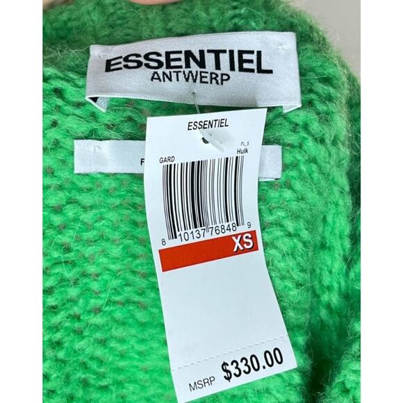 ESSENTIEL ANTWERP Sz XS Green Heart Intarsia Pullover Sweater NWT - Picture 3 of 11